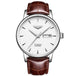 White - Silver - Brown Leather