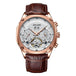 White - Rose Gold - Brown Leather