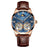 Blue - Rose Gold - Brown Leather