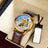 White - Gold - Brown Leather