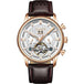 White - Rose Gold - Brown Leather