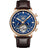 Blue - Rose Gold - Brown Leather