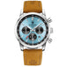 Blue - Silver - Brown Leather