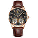 Black - Rose Gold - Brown Leather