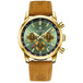 Green - Rose Gold - Brown Leather