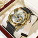 Gold - Black  Leather