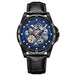 Blue - Black Leather